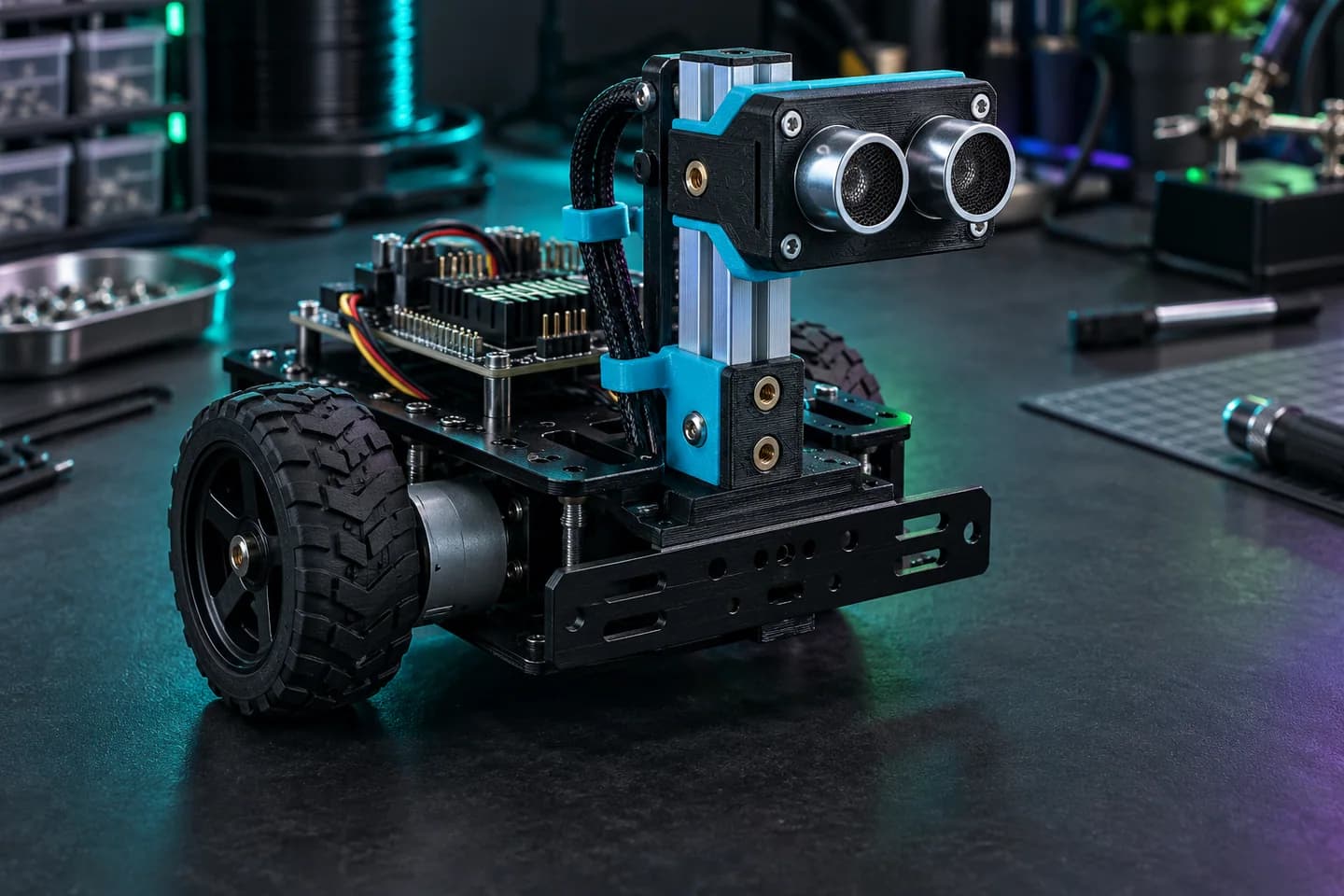 Suport personalizat pentru robotică — vizual demonstrativ generat pentru prezentarea conceptului